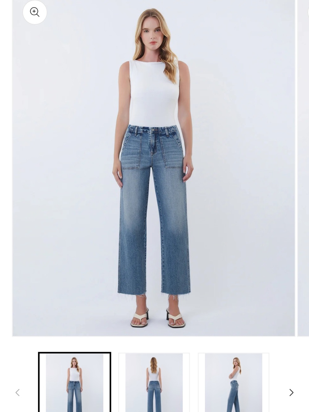 High-Rise Wide-Leg Women's Jeans - Light Blue